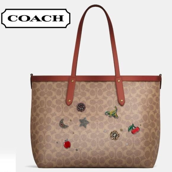 RETAIL Coach Embellished Central City Tote - Picture 1 of 13